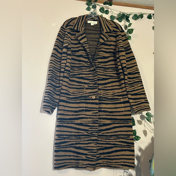 saltwater LUXE Sweaters - Saltwater LUXE Tan and Black Patterned Coat